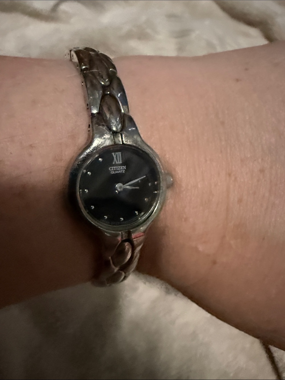 Citizen Women’s Silver Bracelet Watch with Black Dial
